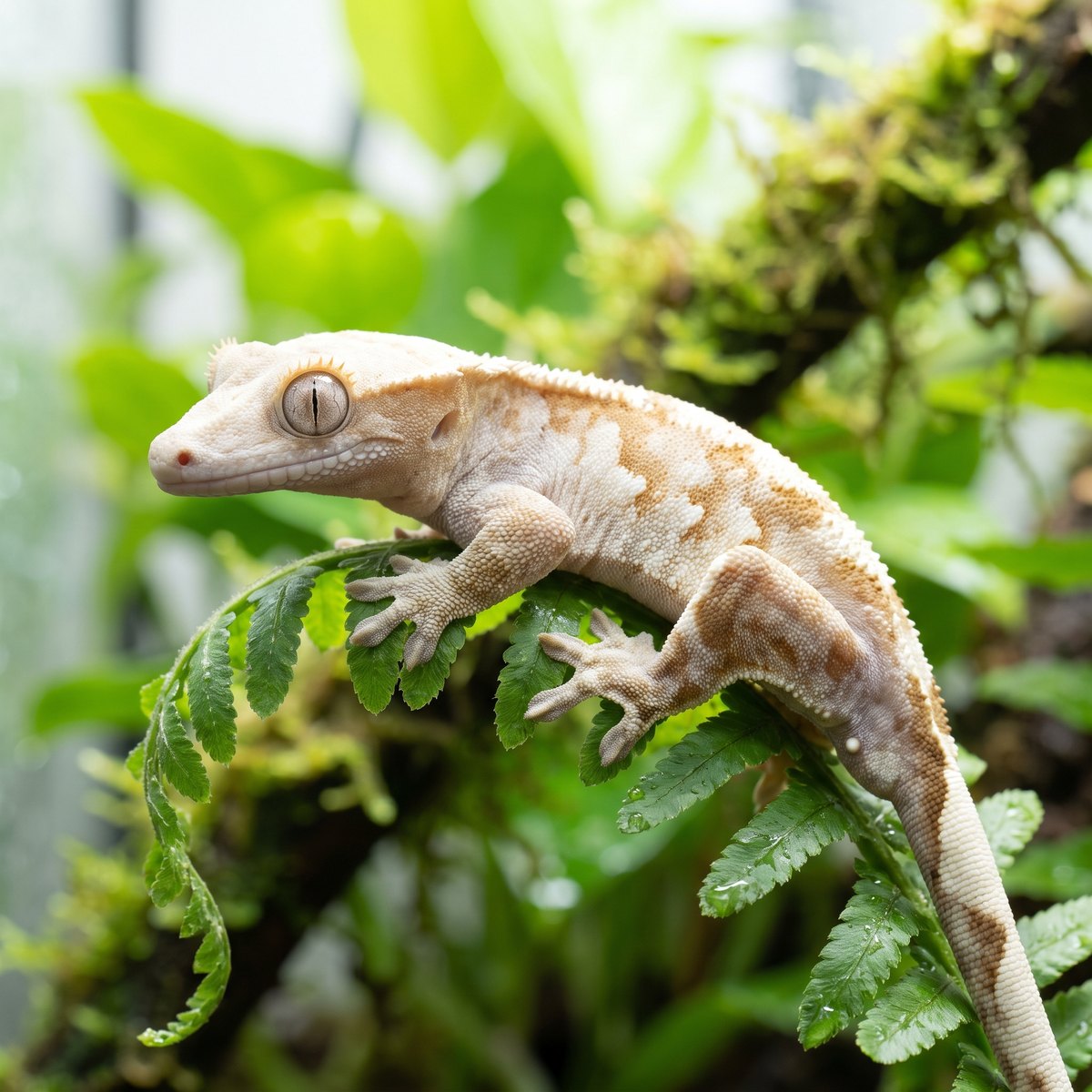 Lilywhite crested gecko